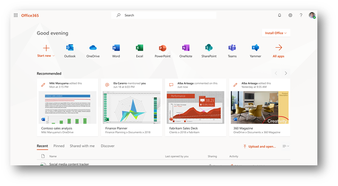 Updates to Office.com and the Office 365 app launcher