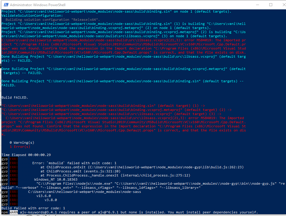 Error: Cannot find module '@microsoft/sp-build-web' - Microsoft Community  Hub