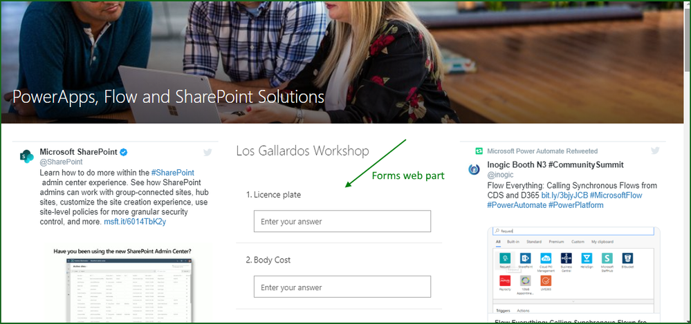 Microsoft Forms web part on SharePoint page