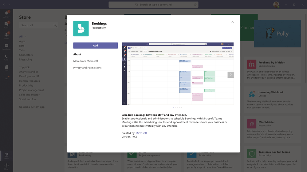 Get the Bookings App in Microsoft Teams