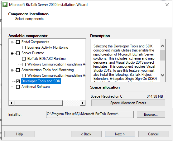 BizTalk Server 2020 Setup - Developer Tools installation - Microsoft  Community Hub