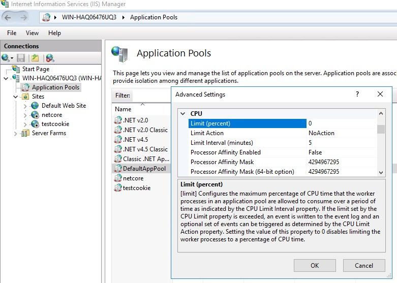 Use specific processors in IIS (Processor Affinity)