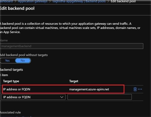 Backend Pool Configuration