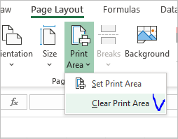 Unable to remove print area from Excel worksheet - Microsoft Community Hub