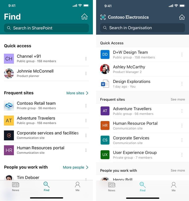 Customize your theme in the Microsoft 365 admin center and have it reflected in the SharePoint mobile app for iOS and Android.