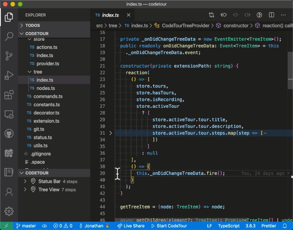 CodeTour VSCode extension allows you to produce interactive guides,  assessments and tutorials. - Microsoft Community Hub