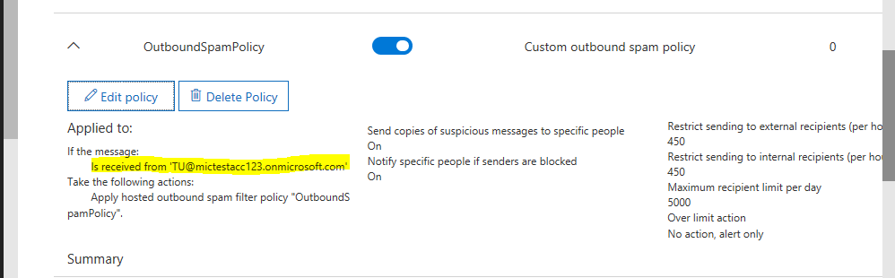 Outbound Spam Filter Policy - Microsoft Community Hub