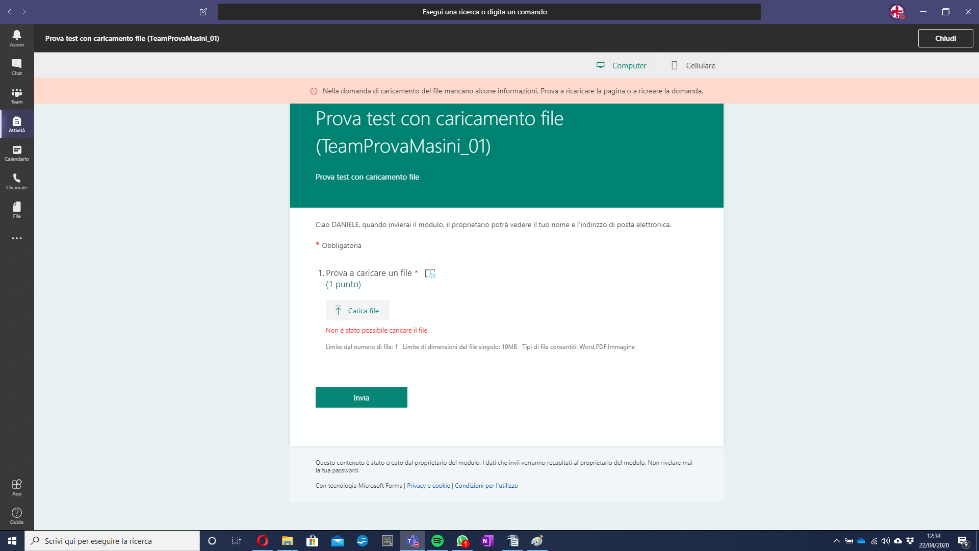 Failed To Upload Your File Ms Forms Microsoft Community Hub