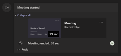 Meeting recorded by somone licensed for Stream and has right to upload to Stream.