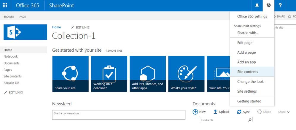 SharePoint Collections - Site Contents.png