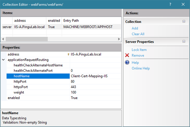 Configuration change at the farm node level