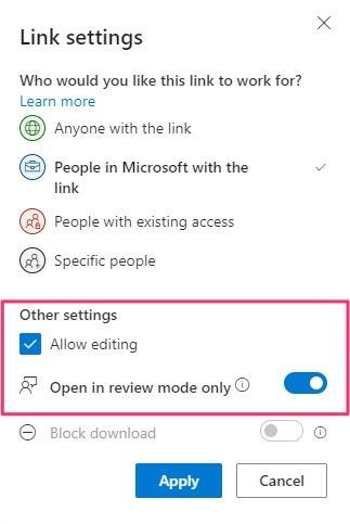 Share a Word document where the recipient open's the document in review-only mode.