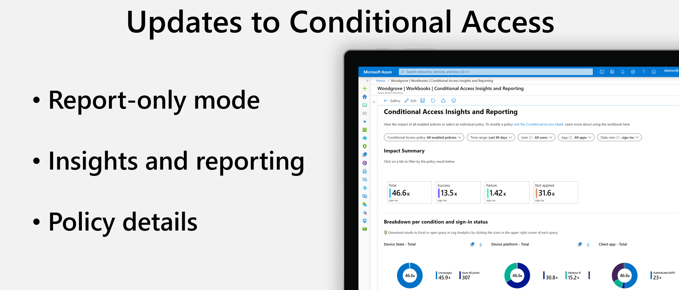 Updates to Azure AD Conditional Access report-only mode, insights & reporting, and troubleshooting