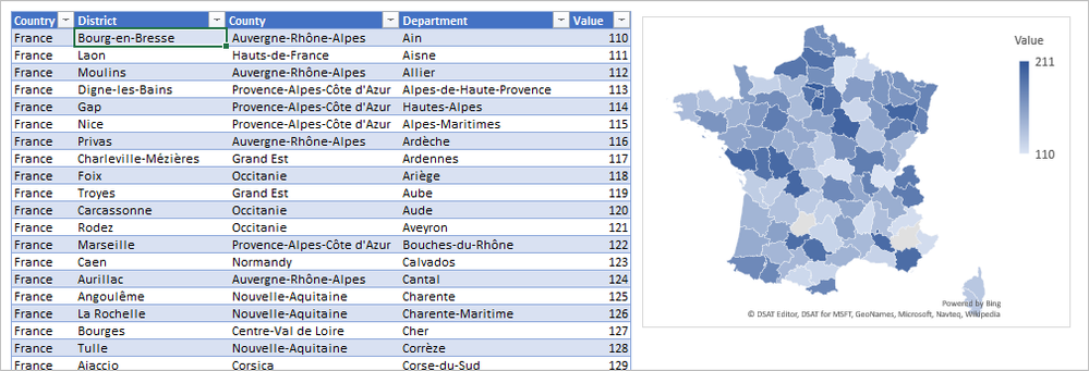 carte departement francais