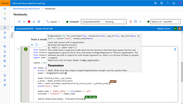 Bringing IntelliSense, collaboration and more to Jupyter notebooks with  Azure Machine Learning - Microsoft Community Hub