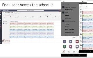 End-user's view for accessing the schedule