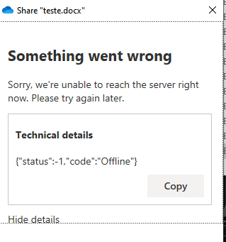 Something Went Wrong - OneDrive Sharing file and folder - Microsoft Tech  Community