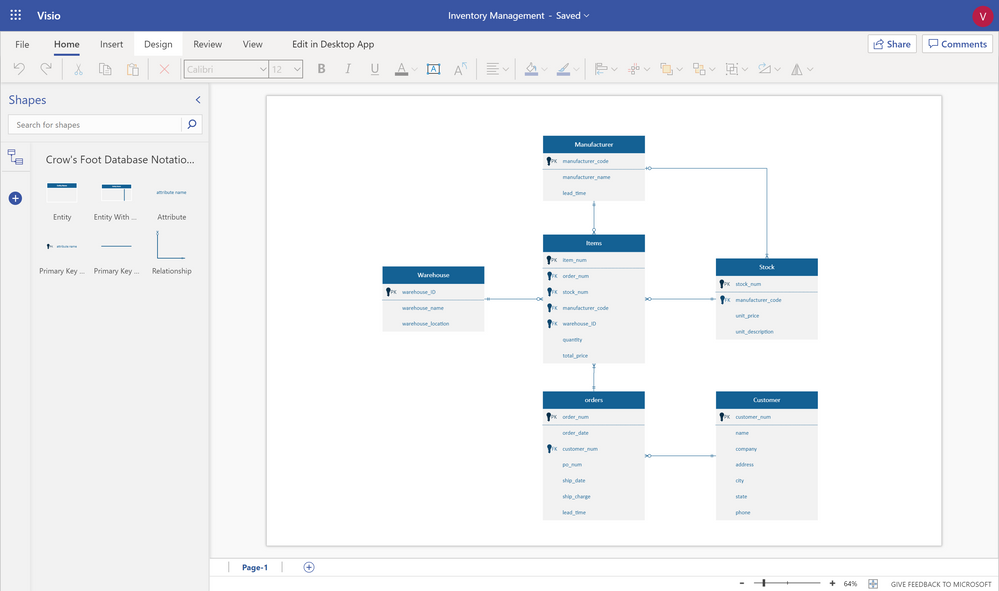 Design Your Database Using An Entity Relationship Diagram Erd In Visio Microsoft Tech Community
