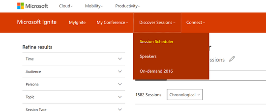 Find a session in the Session Scheduler