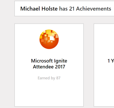 The Microsoft Ignite Attendee 2017 badge