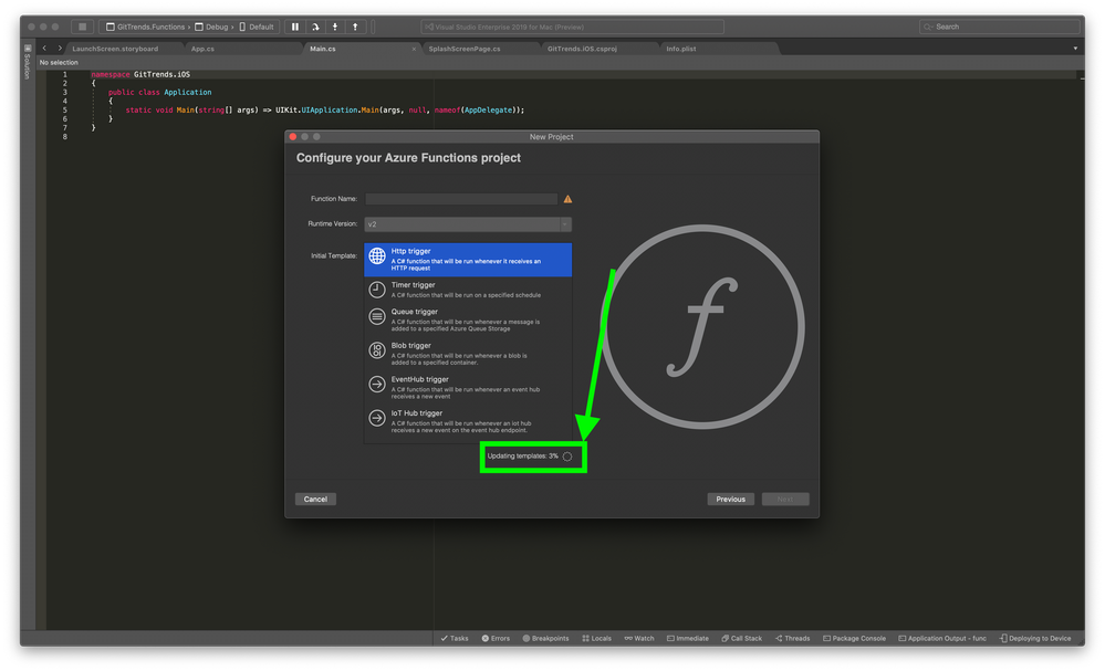 Update Functions Runtime