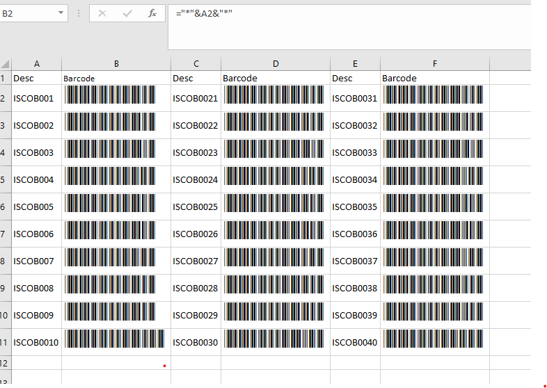 Created barcodes in Excel to print labels - Microsoft Tech Community