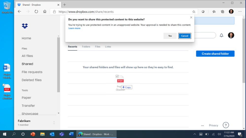 Figure 4: Familiar user experience in Edge