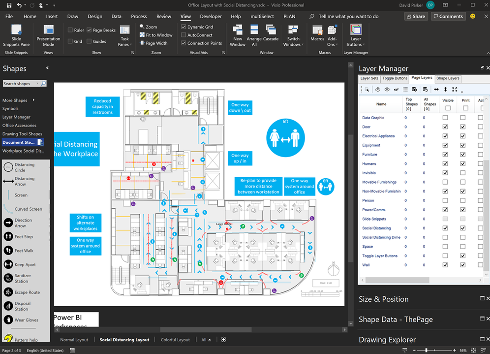 Managing layers in Visio desktop