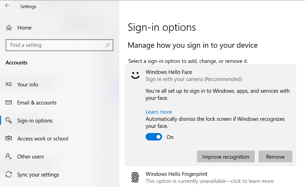 Turn Off "Automatically Dismiss Lock Screen When Face is Recognized" At  Scale - Microsoft Community Hub