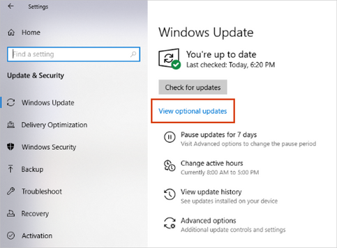 How to view optional updates in Windows 10