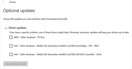 How optional driver updates will appear in Windows 10, beginning with the August 2020 update