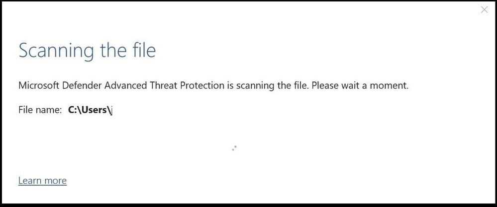 Office file being scanned for threats