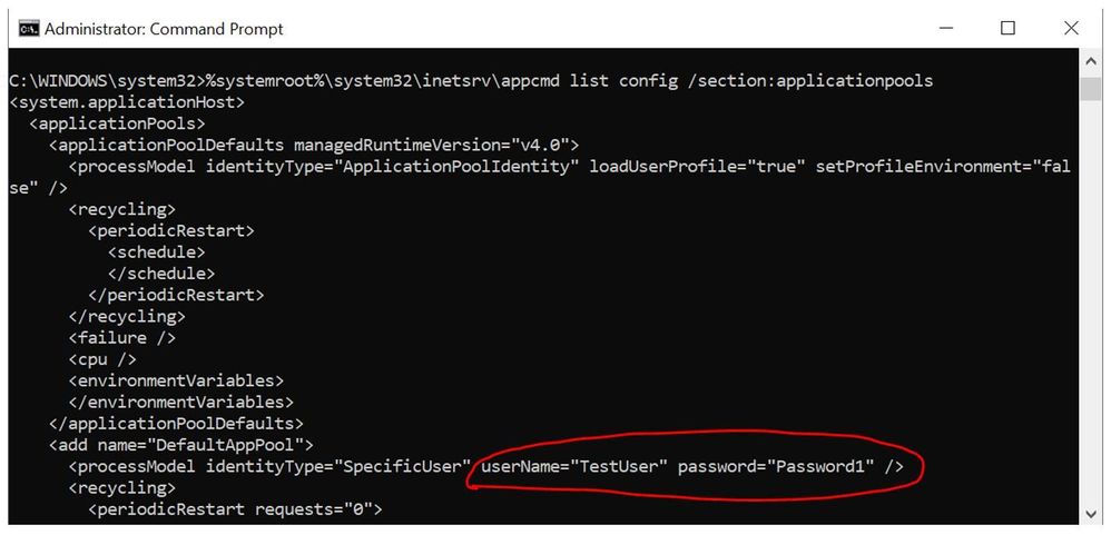 How to find the password of IIS custom service account via command line? -  Microsoft Community Hub