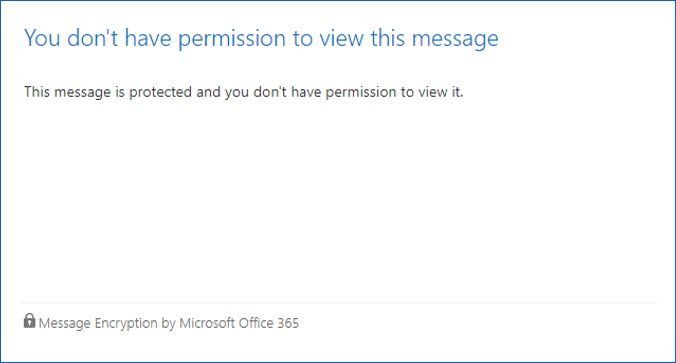 Figure 16: Unintended recipient trying to access a protected email.