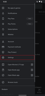 Fig 2. Google Play Store Settings