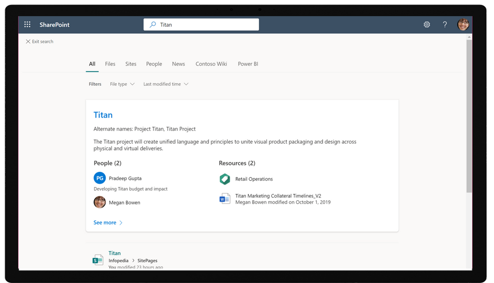 Topic search in SharePoint