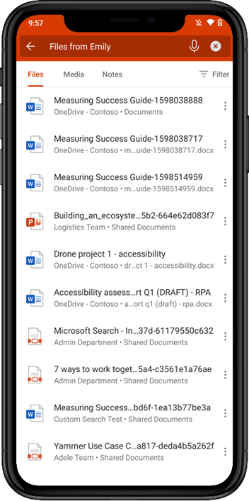 Microsoft Search in Office mobile