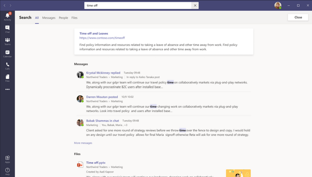 Improved Microsoft Teams Search