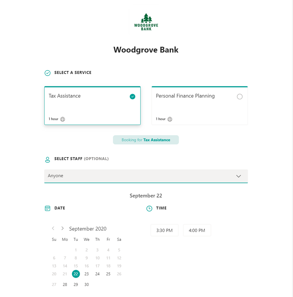 Improved experience for end-users booking appointments on the web-based scheduling page