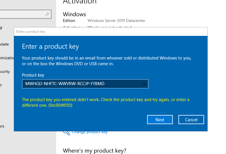 Windows Server 2019 install product key not working - Page 4 - Microsoft  Community Hub