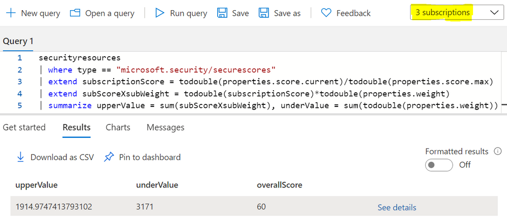Figure 4: overall secure score query result
