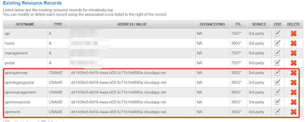 Custom domain DNS setting