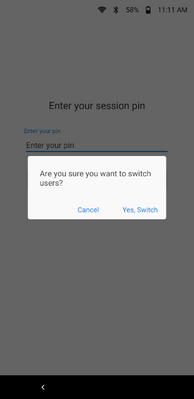 Fig 4. Switch User prompt