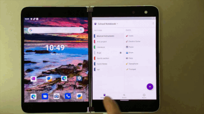 Utilize Surface Duo's dual screens for working in OneNote