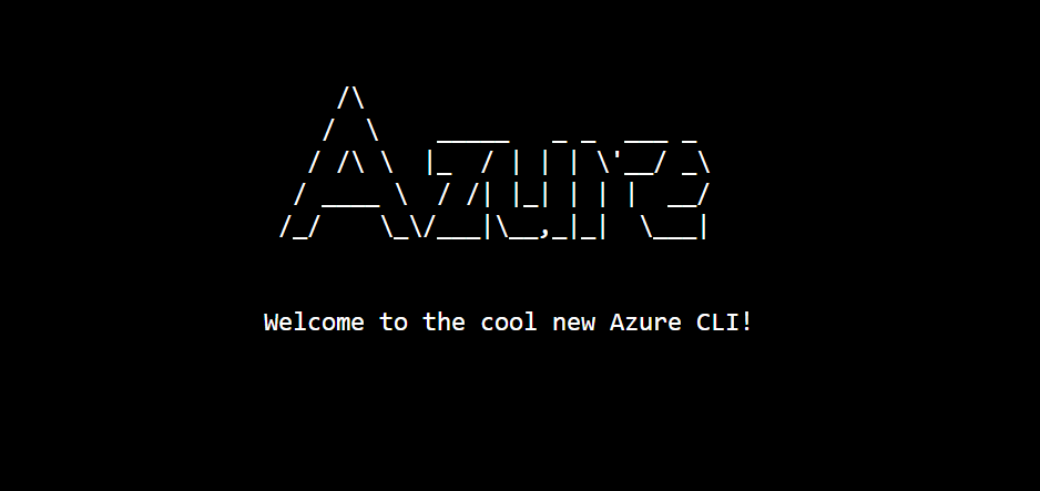 Screenshot of Azure CLI welcome message