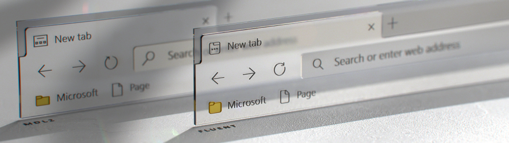 Side-by-side comparison of the Edge browser frame with the old and new icons (Image by Cody Sorgenfrey)