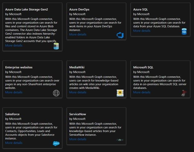 Microsoft Graph connectors help your organization index third-party data to appear in Microsoft Search results.