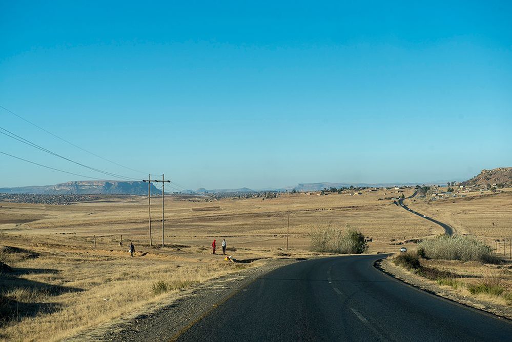 Although Lesotho is a relatively small country, there are often great distances between villages and cities. Photo by Eric Bond/EGPAF