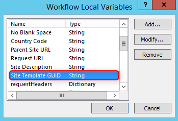 Local variables list