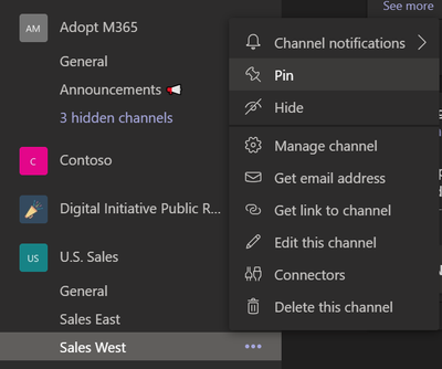 Figure 26 – Pinning a channel